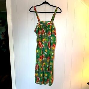 Vintage! Ecco Bay 1960’s Floral Lightweight Ric Rak Trim Summer Dress Size S